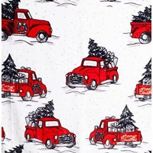Christmas Red Truck Christmas Tree    Plush Blanket Soft Throw (50" X 70")